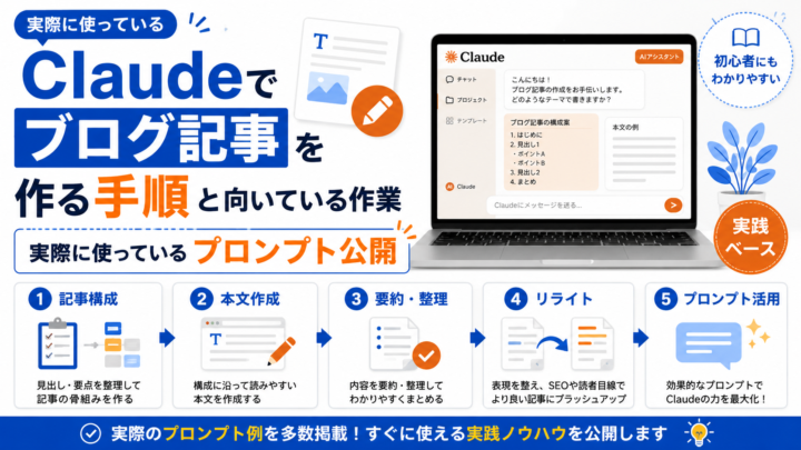Claudeでブログ記事を作る手順と向いている作業｜実際に使っているプロンプトを公開